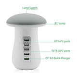 5 USB Fast Charging Station With Night Light